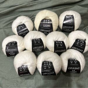 Feza Opulent White Yarn Collection, 10 ball lot